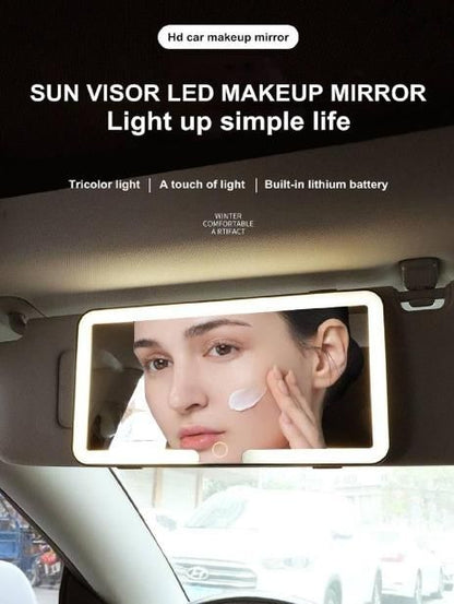 QuirkMart Rechargeable Car Makeup Mirror with LED Lights