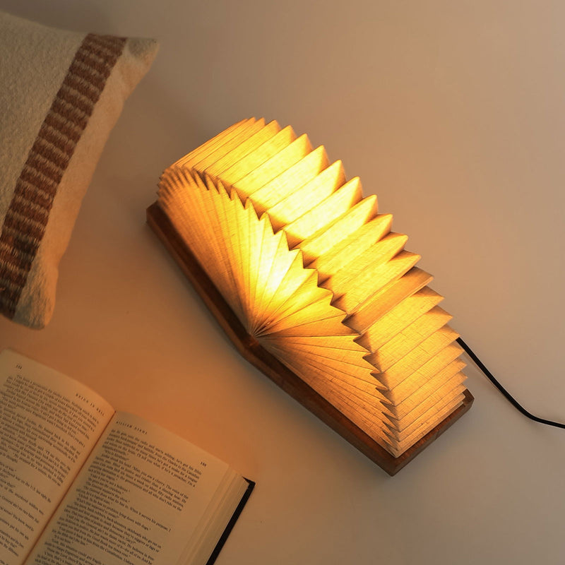 Wooden Book Shape Desk LED Lamp