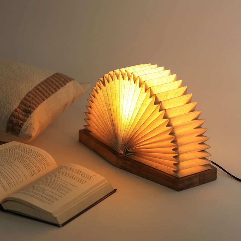 Wooden Book Shape Desk LED Lamp