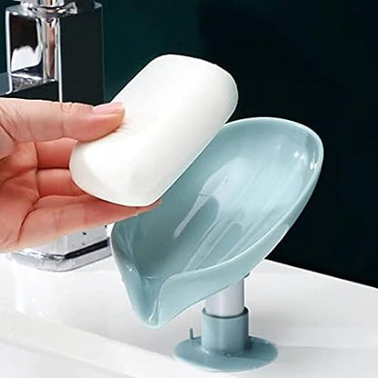 Shelf Adhesive Soap Drain Tray, Sponge Dish Storage Box Rack (Pack of 2)